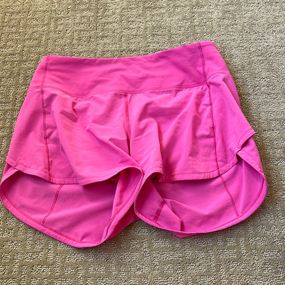 Pink Lululemon shorts with zipper!!!